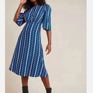 Anthropologie The Odells Marjorie Geo Midi Dress Size Medium EUC